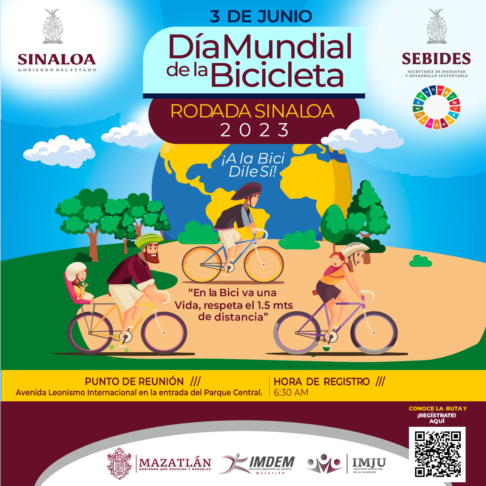 Celebrará Mazatlán Día Mundial de la Bicicleta con rodada familiar.